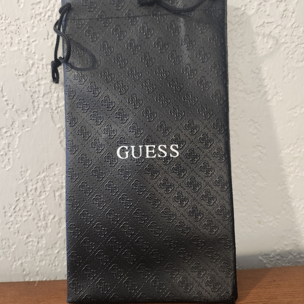 GUESS Embossed Black Pouch